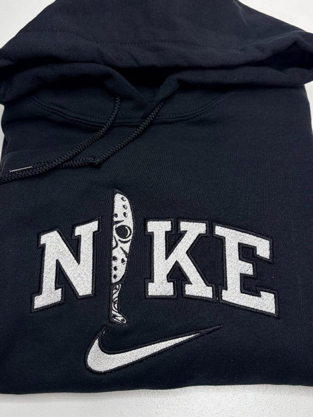 Nike Halloween HOODIE Jason Knife Embroidered Unisex Friday 13th Horror Gift